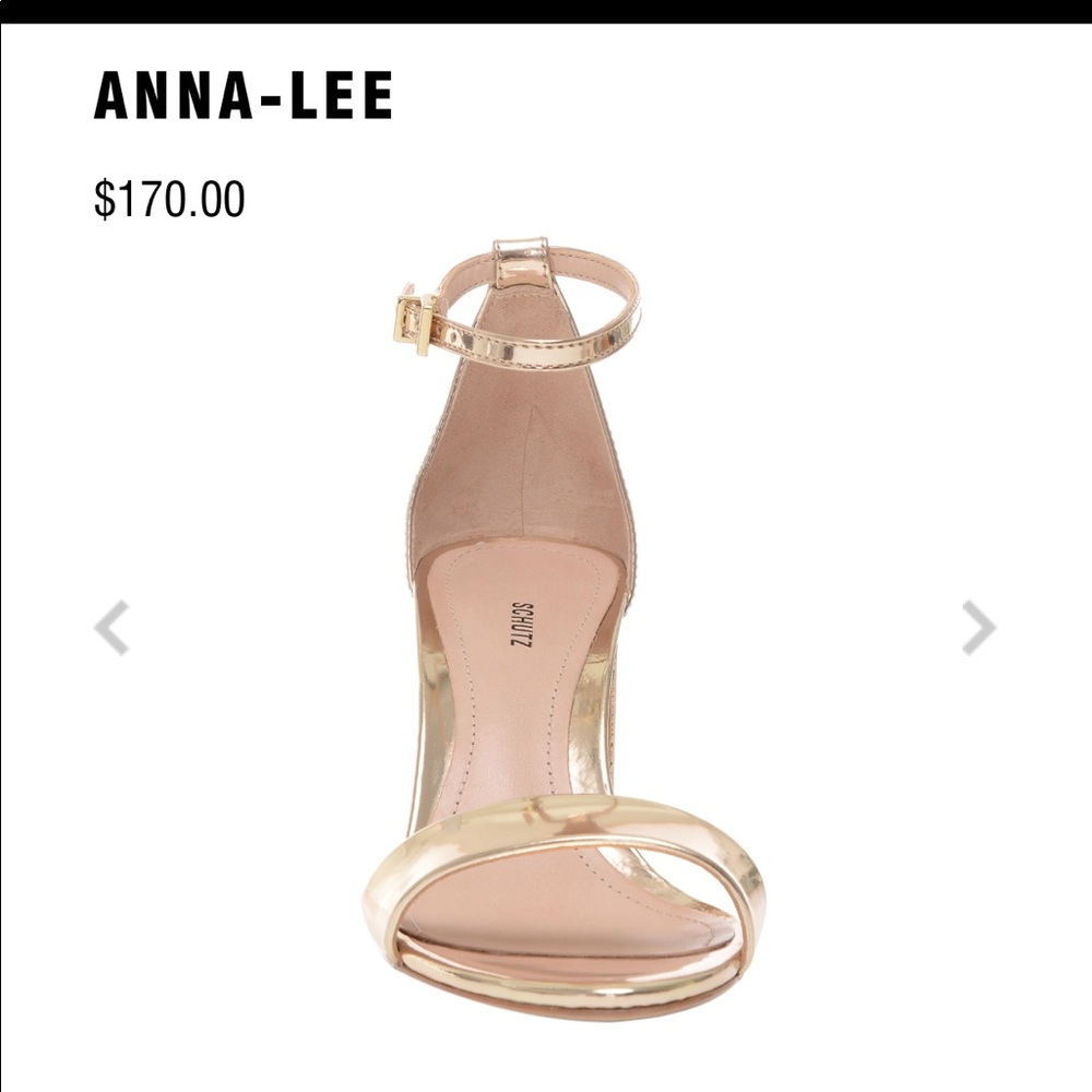 Schutz strap gold heels